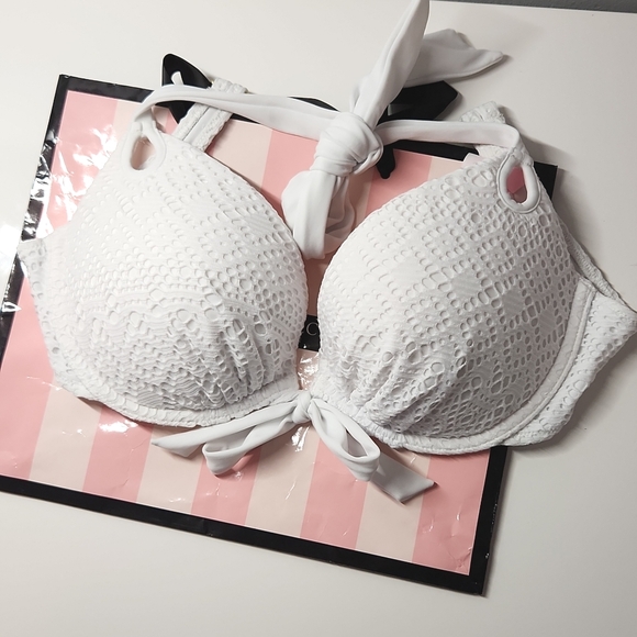 Victoria's Secret "The Knockout" Push-up Halter Bikini size 34C + small bottoms - Picture 2 of 5